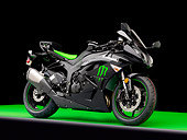 MOT 02 RK0433 01
2009 Kawasaki ZX600 Monster Edition Black And Green 3/4 Front View Studio