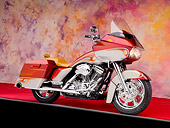 MOT 03 RK0005 01
2007 Harley-Davidson FLTR Roadglide Custom Touring Motorcycle Red 3/4 Front View Studio
