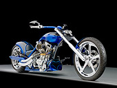 MOT 04 RK0291 01
2007 Pro Street Custom Chopper Blue And Black 3/4 Front View Studio