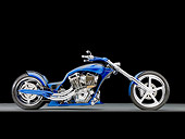MOT 04 RK0294 01
2007 Pro Street Custom Chopper Blue And Black Profile View Studio