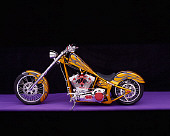 MOT 04 RK0014 03
2004 Coastside Custom Chopper Gold With Flames Profile View Studio
