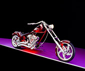 MOT 04 RK0110 01
2004 Orange County Chopper Custom Softail Burgundy Silver Graphics 3/4 Front View Studio