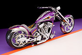 MOT 04 RK0161 01
2006 Custom Chopper Softail Purple Gray And Orange 3/4 Side View Studio
