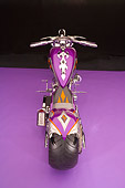 MOT 04 RK0162 01
2006 Custom Chopper Softail Purple Gray And Orange Overhead Rear Shot Studio