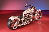 MOT 04 RK0163 01
2005 Brouhard Custom Softail Pearl White 3/4 Rear View Studio