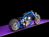 MOT 04 RK0209 01
2006 Rigid Bayside Chopper Blue 3/4 Rear View Studio