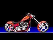 MOT 04 RK0233 01
2006 Special Construction Chopper Red With Flames Profile View Studio