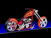 MOT 04 RK0234 01
2006 Special Construction Chopper Red With Flames 3/4 Rear View Studio
