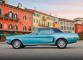 MST 01 BK0025 01
1968 Ford Mustang Light Blue Profile View On Pavement By Colorful Buildings