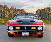 MST 01 BK0040 01
1971 Ford Mustang Convertible Red And Black Front View On Pavement By Lake