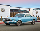 MST 01 BK0072 01
1967 Ford Mustang Brittany Blue 3/4 Front View On Pavement By Pier At Dusk