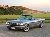 MST 01 RK1139 01
1964 1/2 Ford Mustang Convertible Pewter 3/4 Front View On Gravel By Hills