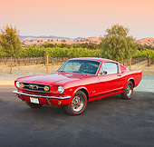 MST 01 RK1143 01
1966 Ford Mustang GT T-5 Red 3/4 Front View On Pavement By Vineyard