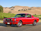 MST 01 RK1144 01
1966 Ford Mustang GT T-5 Red 3/4 Front View On Pavement By Vineyard
