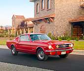 MST 01 RK1151 01
1966 Ford Mustang GT T-5 Red 3/4 Front View On Pavement By Building