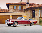 MST 01 RK1210 01
1966 Mustang Convertible Burgundy 3/4 Front View In Front Of House.