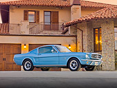 MST 01 RK1218 01
1965 Mustang Fastback Silver-Blue 3/4 View In Front of House