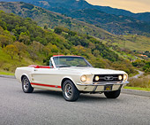 MST 01 RK1220 01
1967 Ford Mustang GTA Convertible White 3/4 Front View On Pavement By Hills