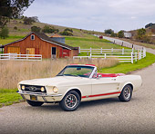 MST 01 RK1222 01
1967 Ford Mustang GTA Convertible White 3/4 Front View On Pavement By Barn