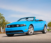 MST 01 RK1239 01
2011 Ford Mustang GT Convertible Blue 3/4 Front View On Pavement By Palm Trees