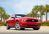 MST 01 RK1244 01
2011 Ford Mustang V6 Coupe Red 3/4 Front View On Pavement By Palm Trees