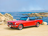 MST 01 RK1332 01
1966 Ford Mustang Convertible Red 3/4 Front View On Sand By Ocean