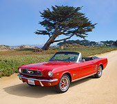 MST 01 RK1337 01
1966 Ford Mustang Convertible Red 3/4 Front View On Sand By Tree