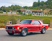 MST 01 RK1374 01
1968 Ford Mustang Red 3/4 Front View On Pavement By House And Gate