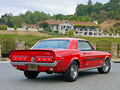MST 01 RK1375 01
1968 Ford Mustang Red 3/4 Rear View On Pavement By House And Gate