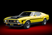 MST 01 RK1480 01
1971 Ford Mustang Boss 351 Yellow 3/4 Front View In Studio