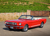 MST 01 RK1518 01
1965 Ford Mustang GT Convertible Red 3/4 Front View On Pavement By Vineyard