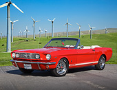 MST 01 RK1519 01
1965 Ford Mustang GT Convertible Red 3/4 Front View On Pavement By Windmills