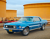 MST 01 RK1591 01
1968 Ford Mustang GT/CS Acapulco Blue 3/4 Front View On Pavement By Industrial Area