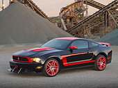 MST 01 RK1641 01
2012 Ford Mustang Boss 302 Laguna Seca Edition Black And Red 3/4 Front View On Pavement By Gravel Piles
