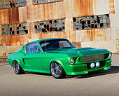 MST 01 RK1647 01
1968 Ford Mustang Green 3/4 Front View On Pavement By Old Factory Building