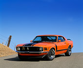 MST 01 RK0074 09
1970 Ford Mustang Boss 302 Black And Orange 3/4 Front On Road
