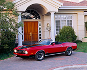 MST 01 RK0218 01
1973 Ford Mustang Convertible Red Black Stripe 3/4 Side View By House