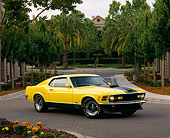 MST 01 RK0235 07
1970 Mustang Mach 1 Yellow Front 3/4 View On Road