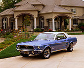 MST 01 RK0381 06
1968 Ford Mustang Blue 3/4 Front View On Driveway By House