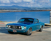 MST 01 RK0564 01
1967 Ford Mustang Fastback Aqua 3/4 Front View On Pavement By Water