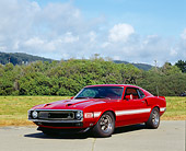 MST 01 RK0876 04
1969 Ford Mustang GT350 Red White Stripe 3/4 Front View On Pavement