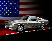 MST 01 RK0923 01
1967 Ford Mustang GT500M Fastback Silver With Black Stripes 3/4 Front View Studio