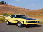 MST 01 RK0984 01
1971 Ford Mustang Mach 1 351 Yellow 3/4 Front View On Pavement