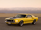 MST 01 RK1005 01
1969 Ford Mustang Mach 1 Yellow 3/4 Side View On Pavement