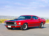 MST 01 RK1033 01
1969 Ford Mustang Mach 1 Red 3/4 Front View Blue Sky