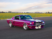 MST 01 RK1057 01
1965 Ford Mustang Purple With White Stripes 3/4 Front View By Field