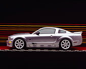 MST 02 RK0051 04
2005 Ford Saleen Mustang Supercharged Silver Profile View Checkered Line Bright Lines Background Studio