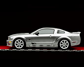 MST 02 RK0052 05
2005 Ford Saleen Mustang Supercharged Silver Profile View On Checkered Line Red Floor Studio