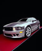 MST 02 RK0056 04
2005 Ford Saleen Mustang Supercharged Silver Wide Angle 3/4 Front View On Red Floor Gray Line Studio