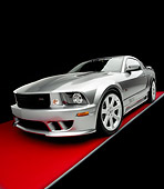 MST 02 RK0056 06
2005 Ford Saleen Mustang Supercharged Silver Wide Angle 3/4 Front View On Red Floor Gray Line Studio